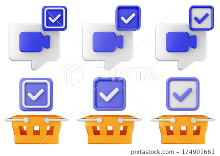 3d verification check mark approve success icon set bundle 3d verification check mark approve success icon set bundle 124901661