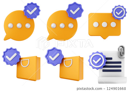 3d verification check mark approve success icon set bundle 3d verification check mark approve success icon set bundle 124901668