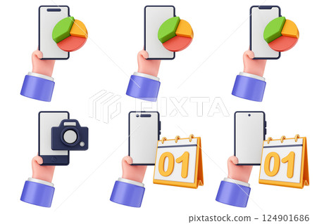 3d smartphone app icon set bundle 124901686
