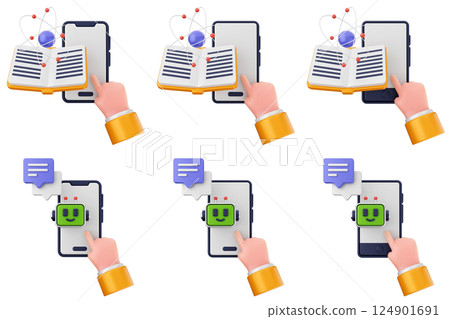 3d smartphone app icon set bundle 124901691