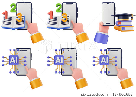 3d smartphone app icon set bundle 124901692