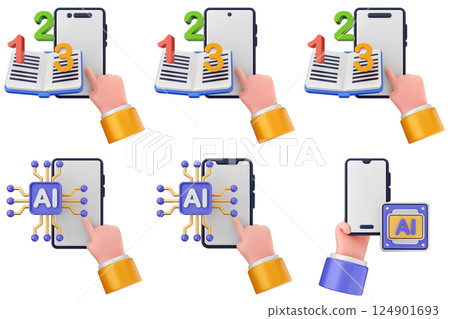 3d smartphone app icon set bundle 124901693