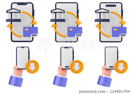 3d smartphone app icon set bundle 124901704