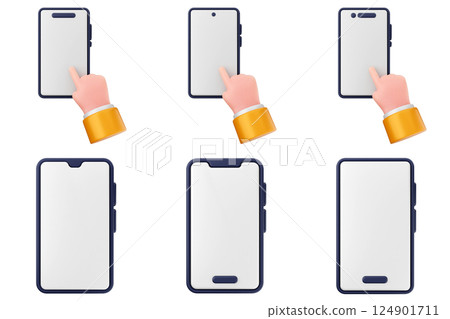 3d smartphone app icon set bundle 124901711