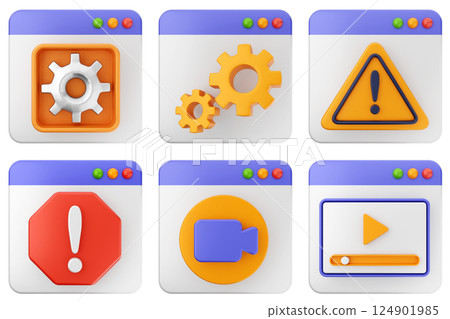3d website icon set bundle 3d website icon set bundle 124901985