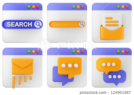 3d website icon set bundle 3d website icon set bundle 124901987