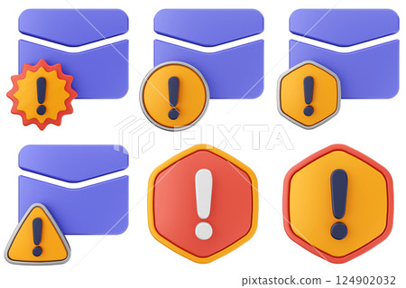 3d warning danger alert caution risk important sign 3d warning danger alert caution risk important sign 124902032