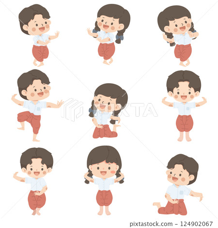 Cute Thai Dance Student Set Cute Thai Dance Student Set 124902067