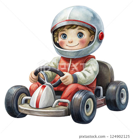 Cute kid wearing sportswear Play sports Watercolor Minimal watercolor 124902125