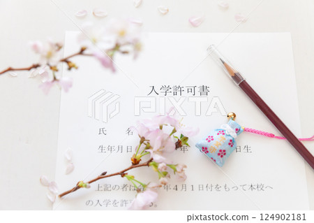 准考證、櫻花、祈求成功的護身符 考試圖片 准考證、櫻花、祈求成功的護身符 考試圖片 124902181