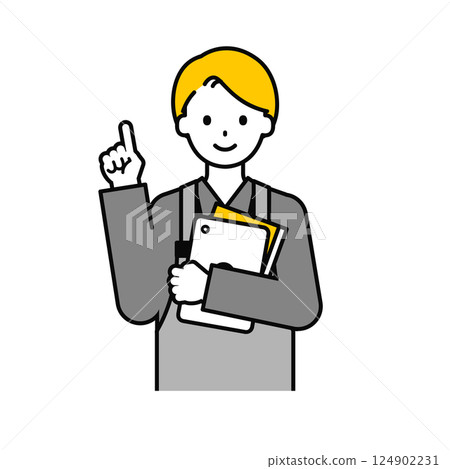 Upper body pose_simple restaurant clerk male 16 Upper body pose_simple restaurant clerk male 16 124902231