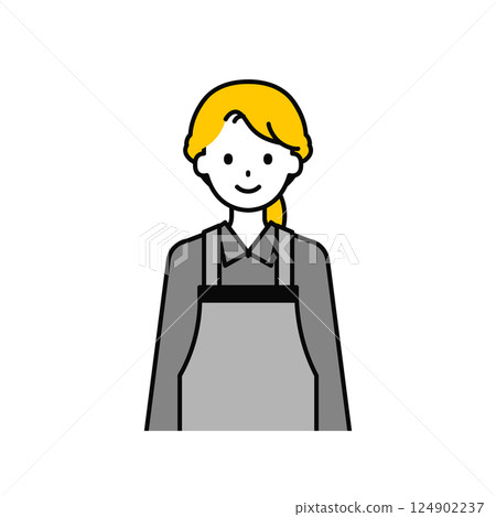Upper body pose_simple restaurant clerk woman 01 Upper body pose_simple restaurant clerk woman 01 124902237