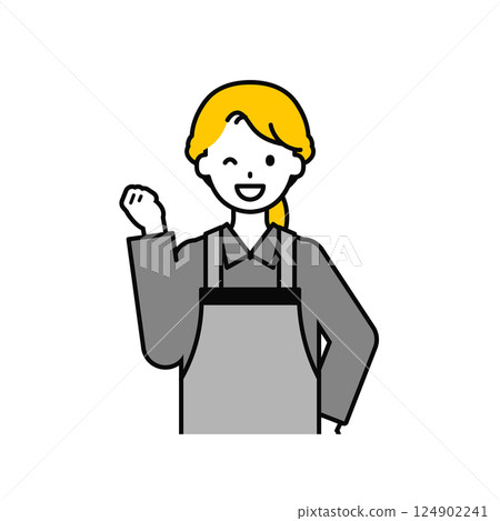 Upper body pose_simple restaurant waitress woman 05 124902241