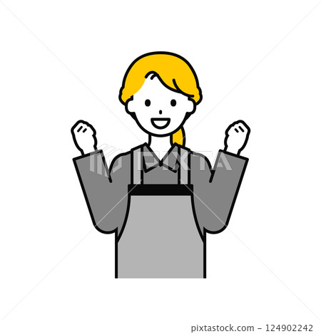 Upper body pose_simple restaurant waitress woman 06 124902242