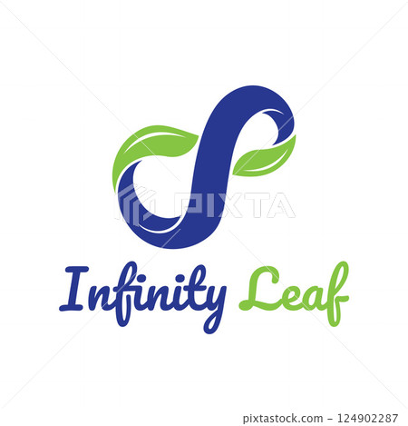 Infinity Continuous Curve Leaf Nature Business Logo Template Infinity Continuous Curve Leaf Nature Business Logo Template 124902287