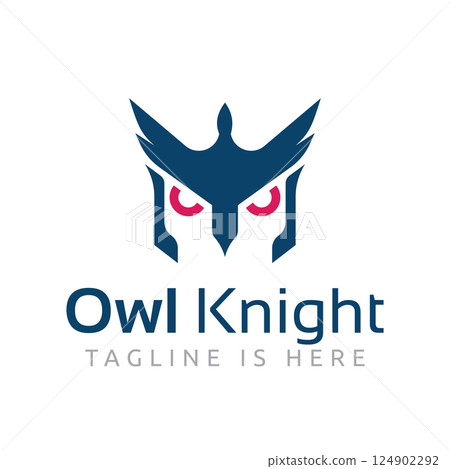 Owl Knight Bird Animal Mascot Sharp Vision Business Logo Template Owl Knight Bird Animal Mascot Sharp Vision Business Logo Template 124902292