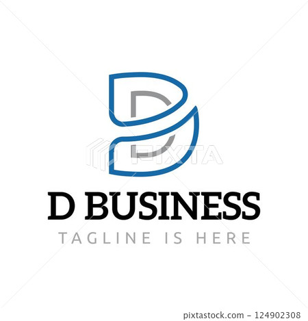 D Letter Alphabet Business Office Abstract Line Logo Template 124902308