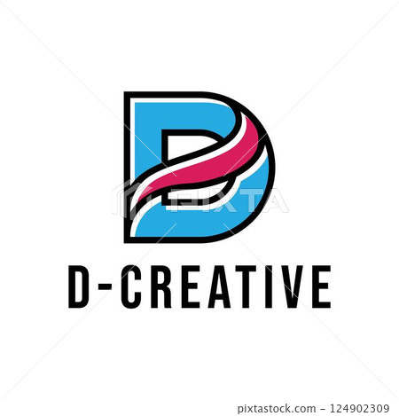 D Letter Alphabet Creative Business Swoosh Company Logo Template 124902309