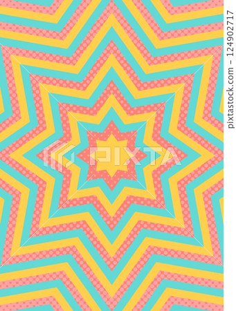 同心星和半色調點背景,八角星,流行設計,縱向 同心星和半色調點背景,八角星,流行設計,縱向 124902717