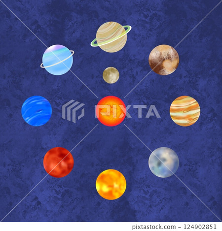 占星術10天體設計插圖(方形) 占星術10天體設計插圖(方形) 124902851