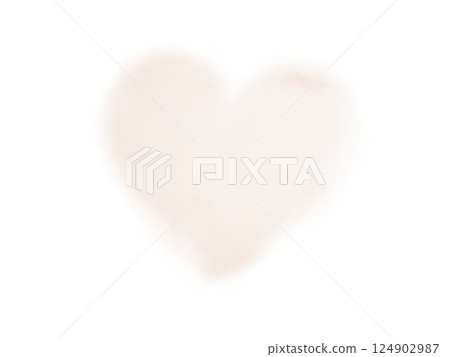 水彩畫，簡單，柔軟的白色心形插圖 124902987
