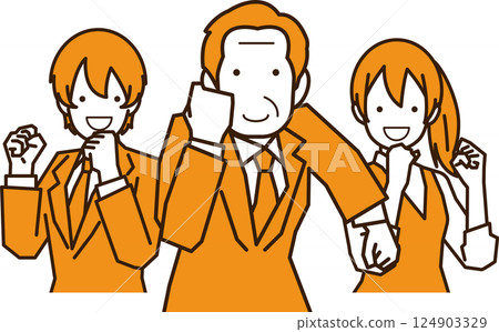 Motivated businessmen posing in a fist 124903329