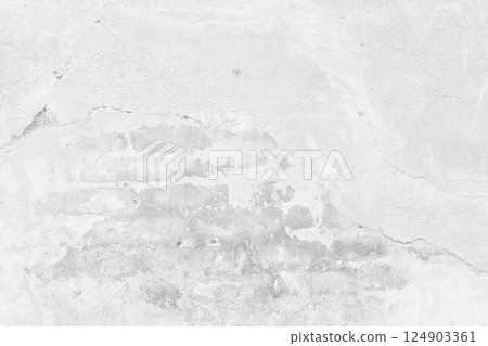 White Peeling Cracked Brick Wall Texture Background. 124903361