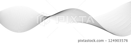 Abstract wave lines background, graphic thin curves design element, flow backdrop. 124903576