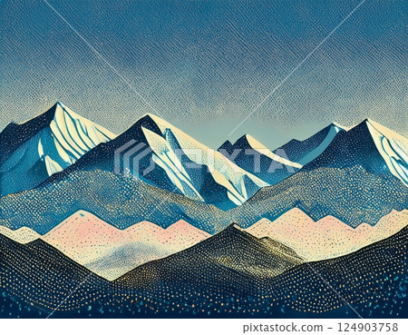 北阿爾卑斯山脈的插圖 124903758