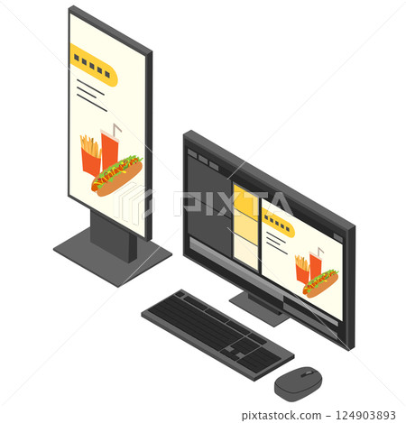 在您的電腦上建立數位看板廣告 124903893