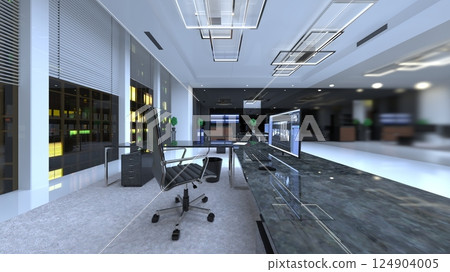 Living room with night view 124904005