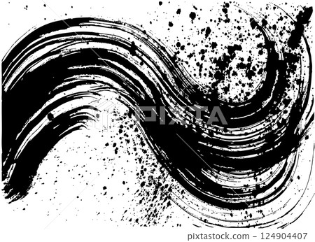 Nami splash handwriting brush illustration 124904407