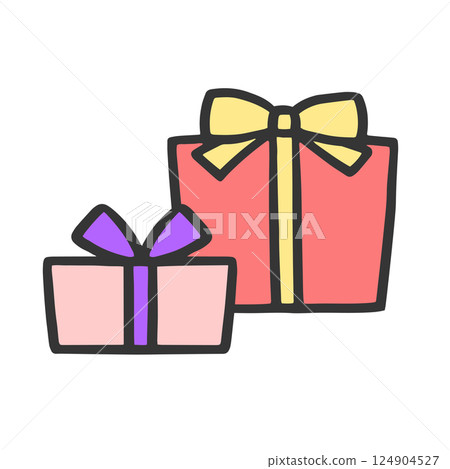 色彩繽紛的禮物的插圖 色彩繽紛的禮物的插圖 124904527