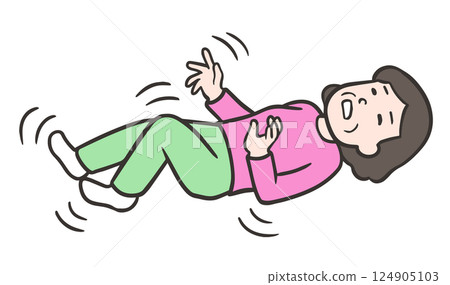 Middle-aged woman experiencing myoclonus during sleep onset, convulsions 124905103