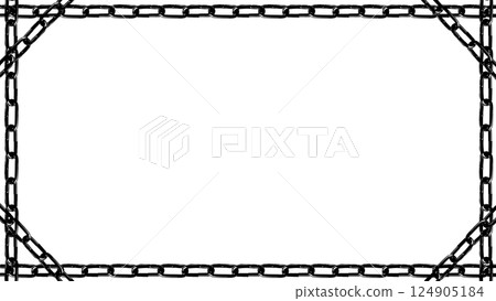 Simple monochrome frame with lots of chains 124905184