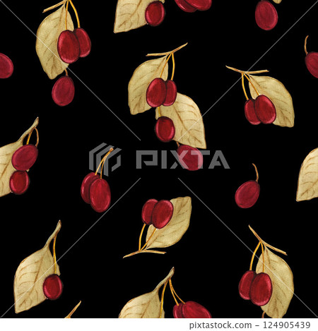 berry pattern watercolor berry pattern watercolor 124905439