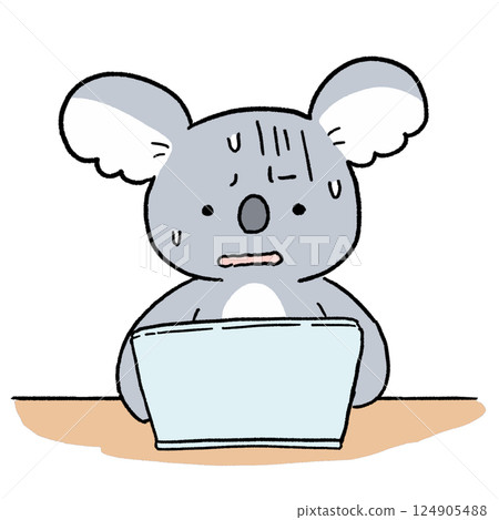 koala computer struggle cute 124905488