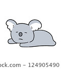 無尾熊累了躺著可愛 124905490