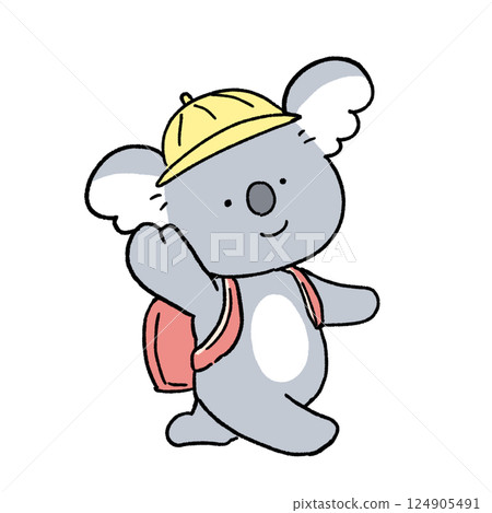 無尾熊 舉手 過馬路 小學生 可愛 124905491