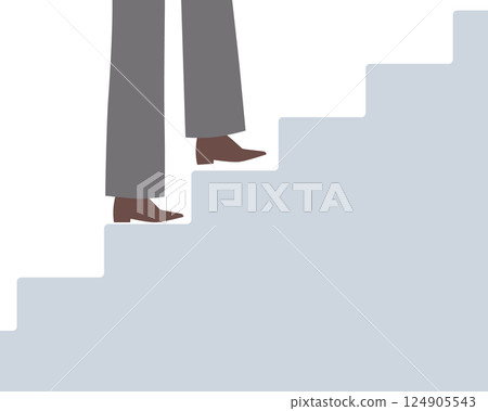 一個商人爬樓梯的插圖 一個商人爬樓梯的插圖 124905543