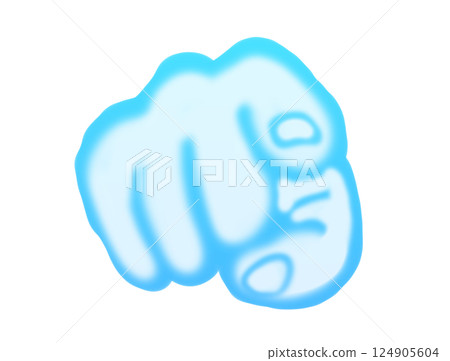 Pointing watercolor (blue) Pointing watercolor (blue) 124905604