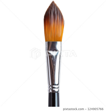 Isolated white makeup brushes, cosmetic tools with bristles transparent background 124905766