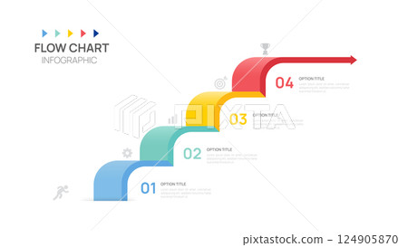 Infographics arrow symbol timeline business 4 steps to success template. 124905870