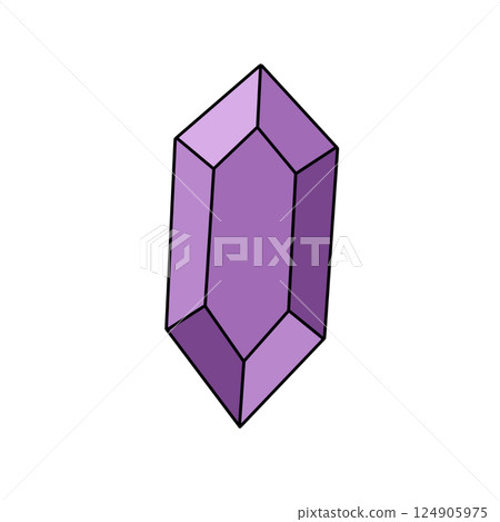 A purple gemstone is drawn in a square shape A purple gemstone is drawn in a square shape 124905975