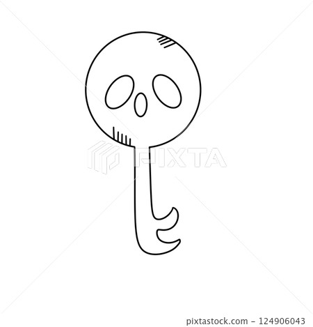 A skull with a key in its mouth A skull with a key in its mouth 124906043