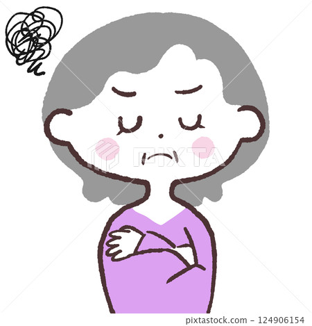 一位不滿的高級婦女的插圖 一位不滿的高級婦女的插圖 124906154