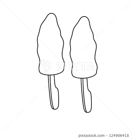 Two ice cream sticks with a white background Two ice cream sticks with a white background 124906418