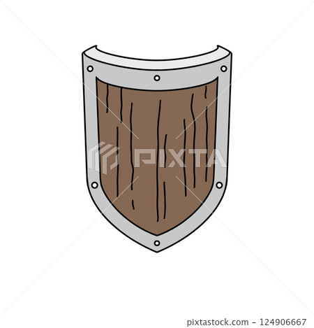 A shield with a wooden frame and silver plate A shield with a wooden frame and silver plate 124906667