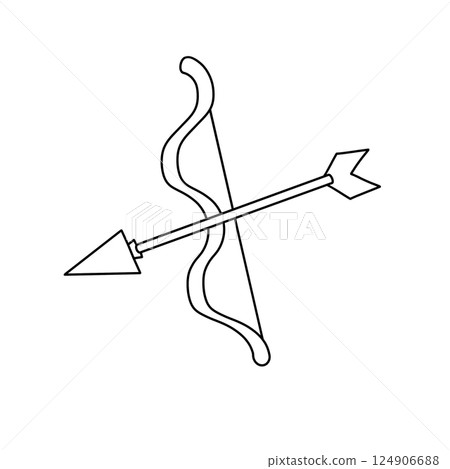 A black and white drawing of an arrow pointing to the right A black and white drawing of an arrow pointing to the right 124906688