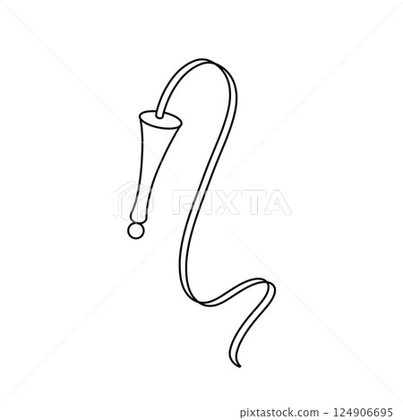 A white object with a long string attached to it A white object with a long string attached to it 124906695
